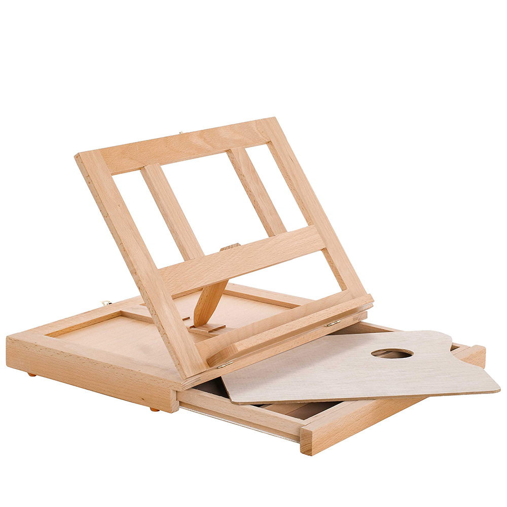 Adjustable Wood Desk Table Easel with Storage Drawer HANHAI ARTS