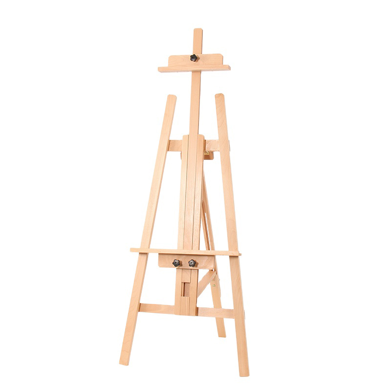 Wooden Artist Easel for Floor, Includes a Height-adjustable Shelf