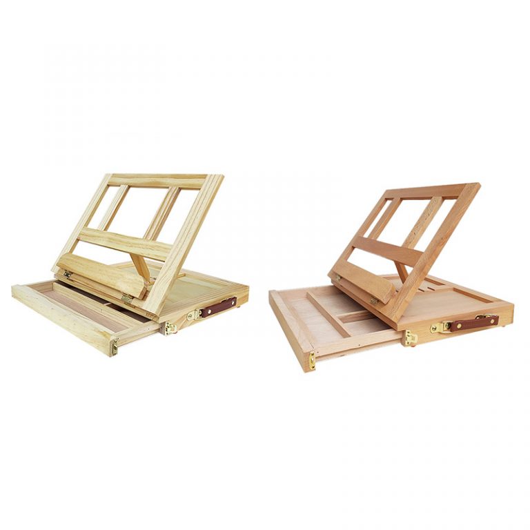 Adjustable Wood Desk Table Easel with Storage Drawer